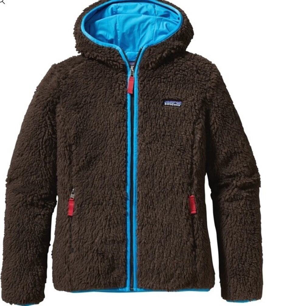 Patagonia Retro-X Cardigan Jacket Womens S Brown Deep Pile Shaggy Hooded Fleece